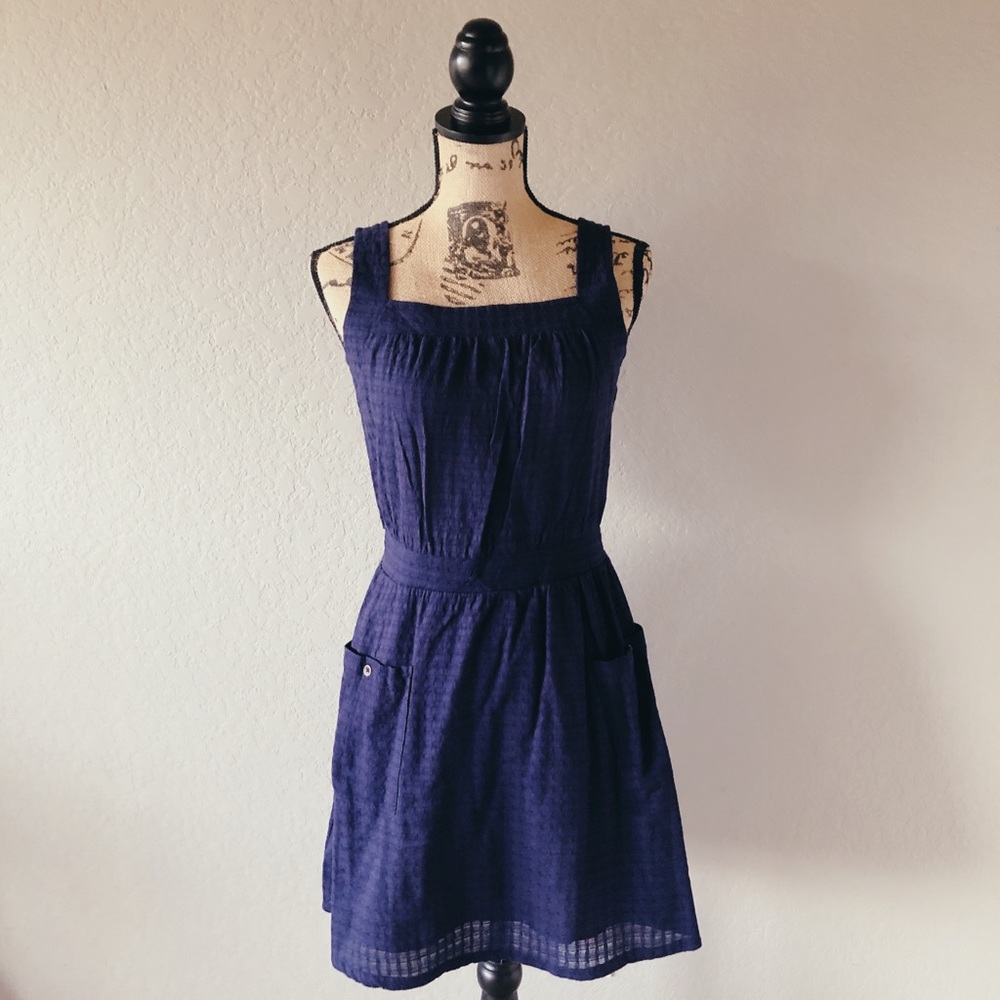 Navy Spring Dress w/ Pockets